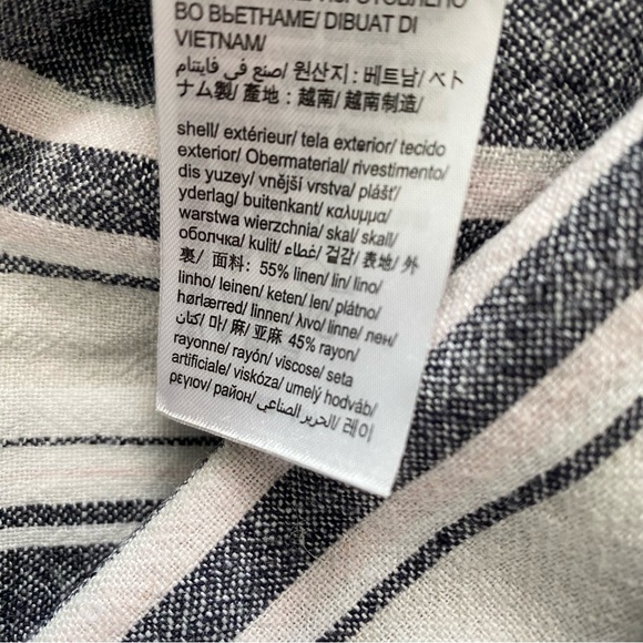 Calvin Klein Striped Linen Blend Drawstring Summer Shorts - Picture 9 of 9